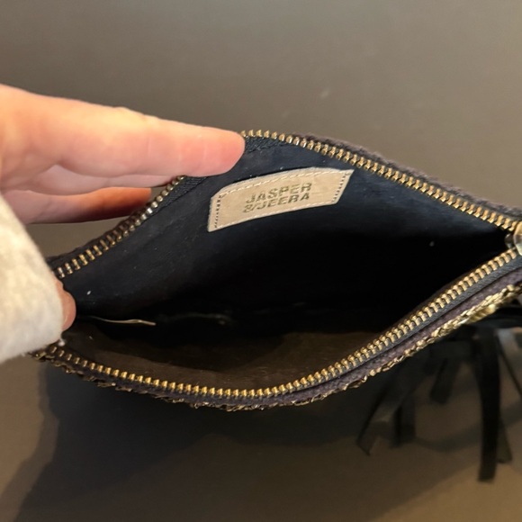 Anthropologie Jasper & Jeera brass black copper beaded pouch bag purse clutch - Picture 6 of 9